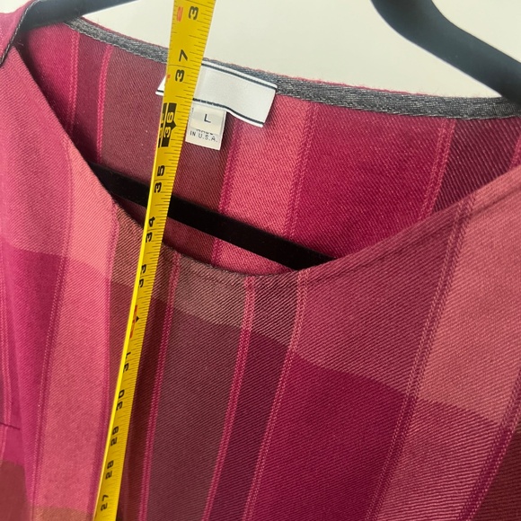 In God We Trust Drop Waist Burgundy Plaid Wool Dress - Picture 5 of 6